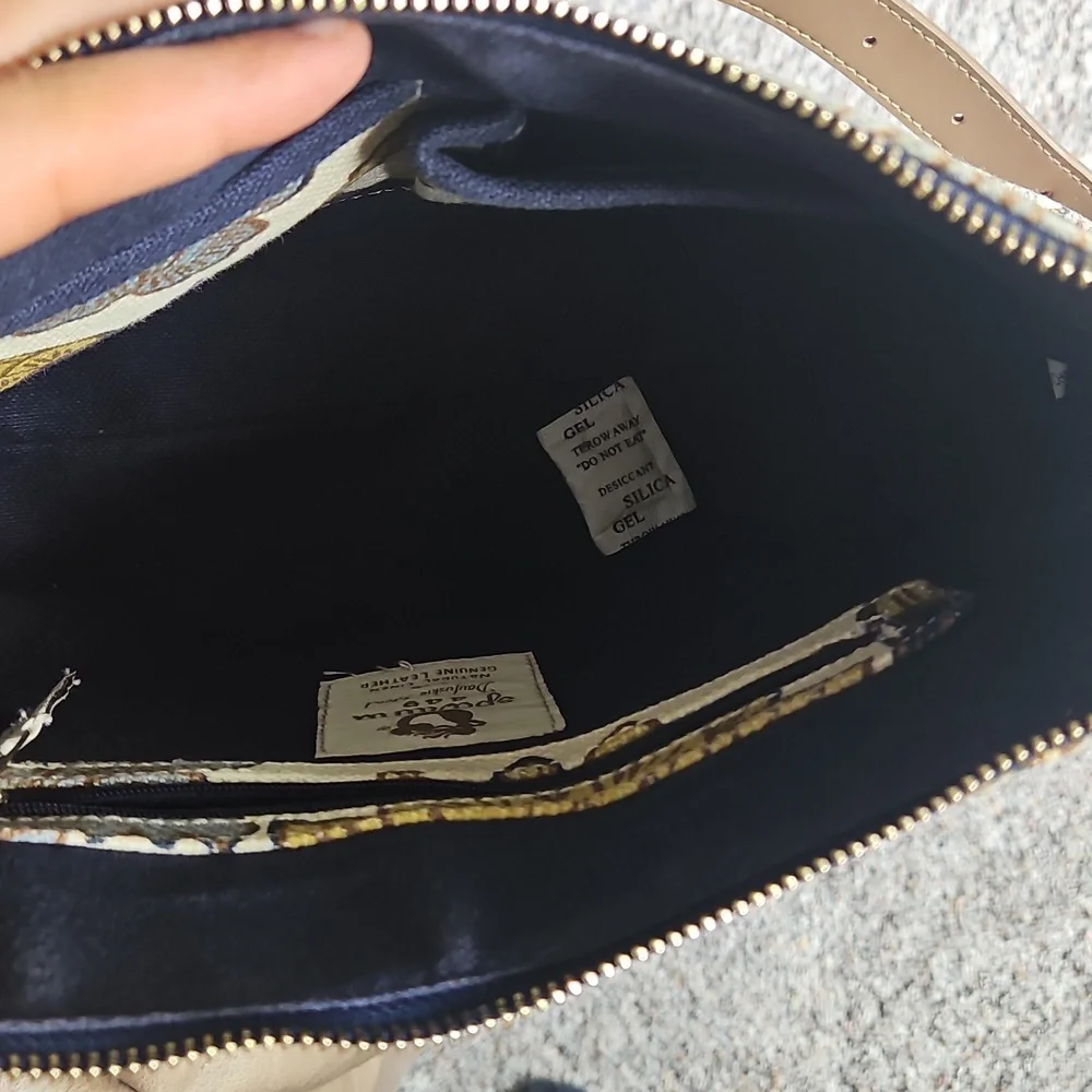 Spartina 449 Linen and leather Floral Shoulder bag